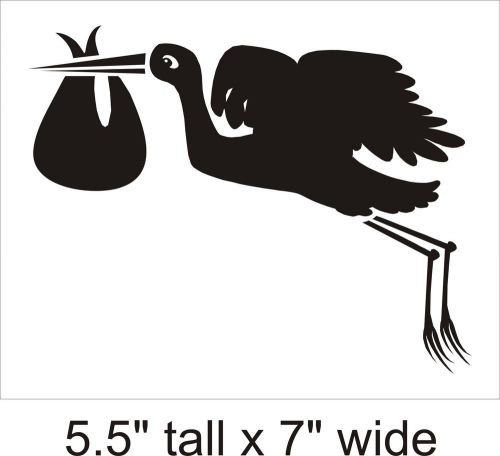 2X The Stork has Arrived Decal Vinyl Car i Pad Laptop Window Wall Sticker-FA97