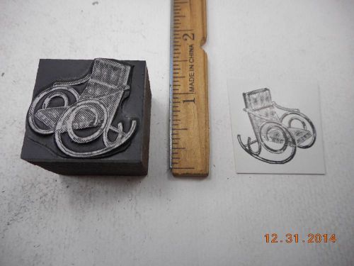 Printing Letterpress Printers Block, Bentwood Rocking Chair w Cushion