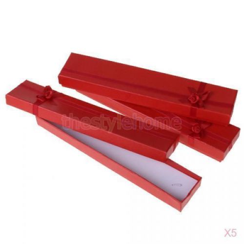 5x 12pc Red Jewelry Necklace Bracelet Watch Gift Case Box