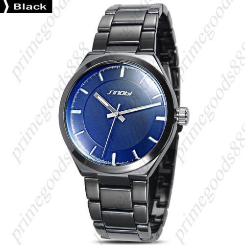 Dark Stainless Steel Quartz Analog Wrist Free Shipping Men&#039;s Wristwatch Black