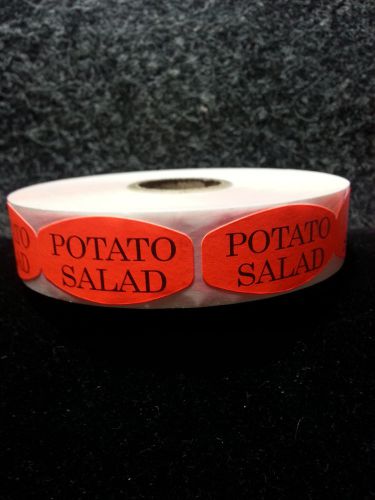 1.5&#034; x .75&#034; potato salad merchandise labels 1000 per roll fl red black stickers for sale