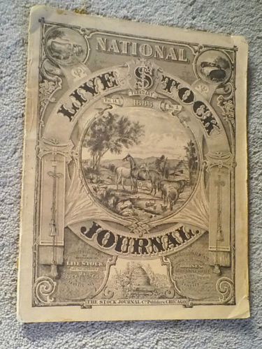 1883 NATIONAL LIVESTOCK JOURNAL MAGAZINE CATTLE HORSE