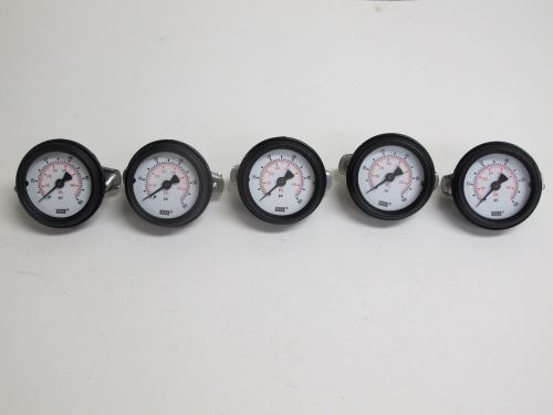 (5) WIKA, Panel Mount Pressure Gauge 2&#034; (50mm), 0-100 PSI, 1/8&#034; MPT