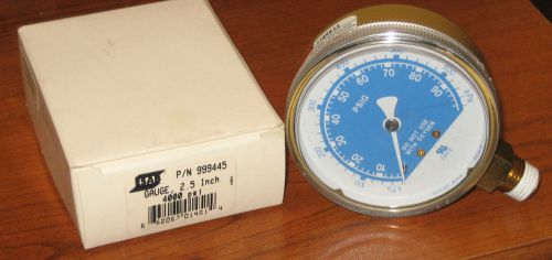 GAS REGULATOR GAUGE : P/N 999435 : 2.5 INCH  100 PSIG : NEW IN BOX!