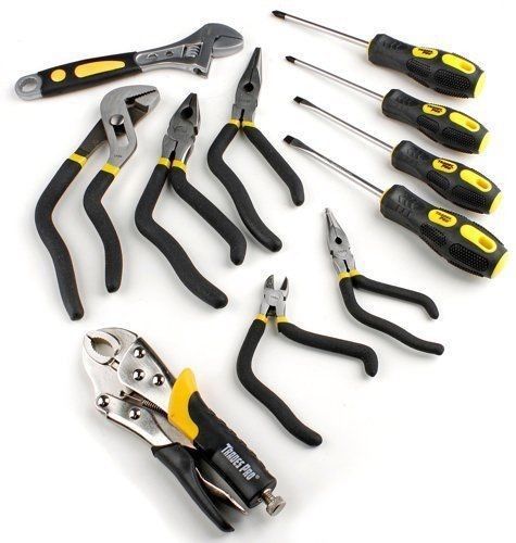 Tradespro 836607 Pistol Grip Pliers and Screwdriver Set, 11-Piece