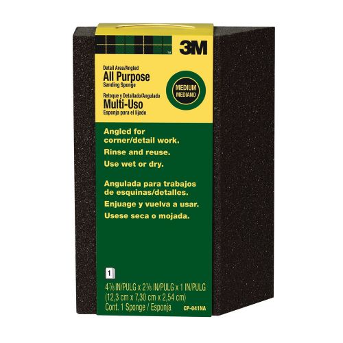 New 3M CP-041NA Angled Sanding Sponge, Medium, 4.875in by 2.875in by 1in