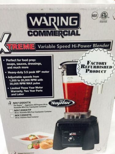 Factory Refurbished Waring Commerical Xtreme Hi Power Blender MX1200XTX