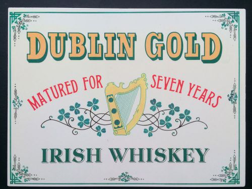 Irish Whiskey - Dublin Gold Metal Pub, Bar, Home Sign From Ireland