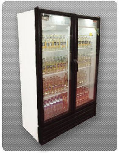 NEW 2 FULL DOOR GLASS DISPLAY COOLER REFRIGERATOR 28 CU