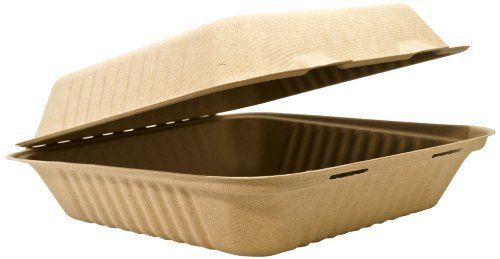 NEW IFN Green 35-2005 BAMware Bamboo Fiber Clamshell, 9&#034; Length (Case of 200)