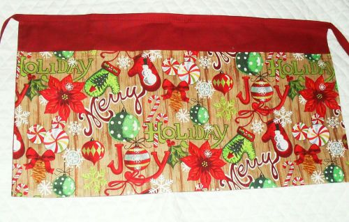 Waitress/Server Apron Merry Christmas Design