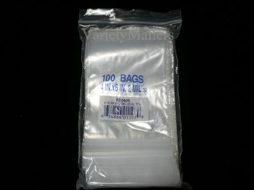 100 ZIPLOCK 4&#039;&#039;x 6&#039;&#039; ZIP LOCK RECLOSABLE ZIPPER SEAL 4x6  2MIL CLEAR STORAGE BAG