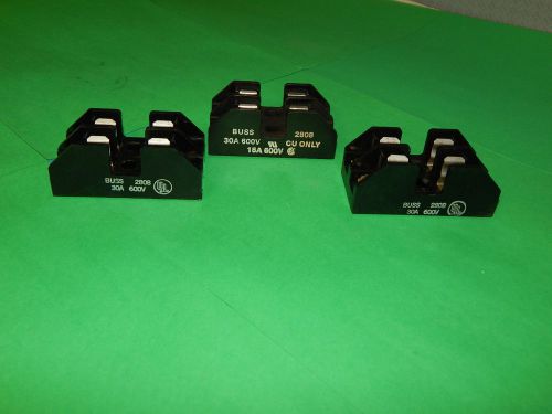 Lot of 3 Bussmann 2808 Fuse Holder 30 Amp 600 Volt