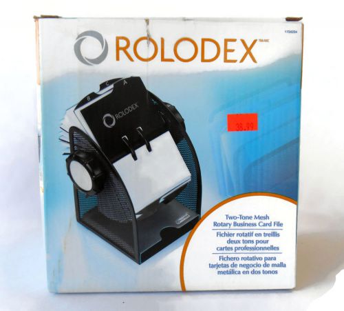 ROLODEX Mesh ROTARY Card File BLACK # 1734234   2 3/4   x 4 Cards NEW in Box