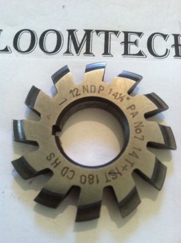 NEW INVOLUTE GEAR CUTTER #7 12NDP  14-16T 7/8&#034;bore HSS