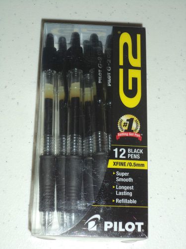 24 pilot g2 black x fine 05 rollerball pens free shipping fresh 2 x12 pk free sh for sale