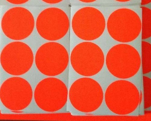 150 Sticker Label LARGE Orange Neon 1 5/8&#034; Inch Crafts Garage/YardSale