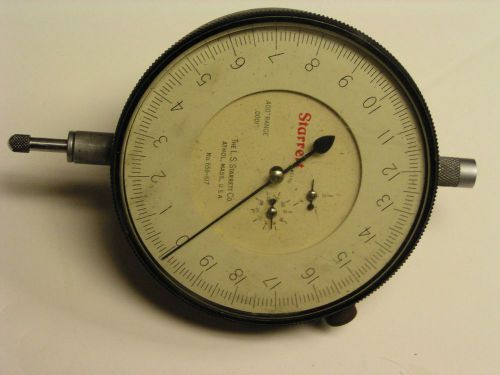 STARRETT Dial Indicator No. 656-517 .400&#034; range and .0001&#034; jeweled 3 1/2&#034; dial