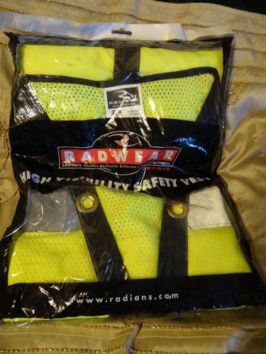 Radwear class 2 ansi high visibility washablequality fabric safety vest size lg~ for sale