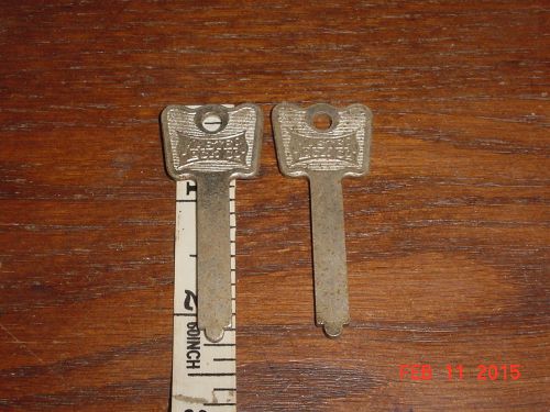 LOCKSMITH NOS 2 Keys Flat Steel Blanks VINTAGE Master ORIGINALS Steampunk OLD