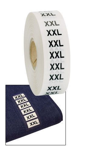 1&#034; x 2 3/4&#034; Clothing Size Stickers -  500 Adhesive Strips - Size &#034;XXL&#034;