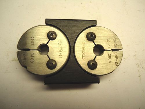 THREDCO 5/16&#034; - 24 UNF - 2A GO - NO GO THREAD PITCH RING GAGE W/HOLDER