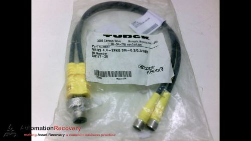 TURCK VBRS 4.4-2PKG 3M-0.3/0.3/S90  CORD SET SPLITTER, NEW
