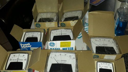 (8) LOT OF GE PANEL METERS D-C AMPERES A-C MILLIAMPERS MICROAMPERS NEW LOT $99