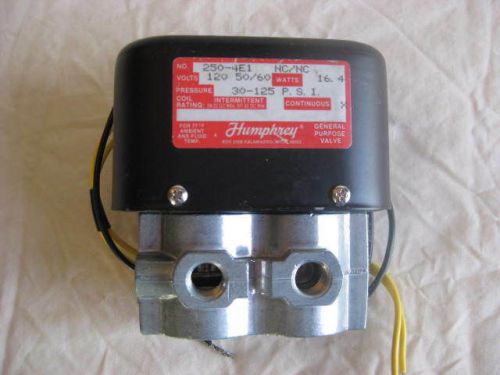 NEW Old Stock HUMPHREY 250 4E1 SOLENOID VALVE NC/NC 120v Pneumatic 4-way valve