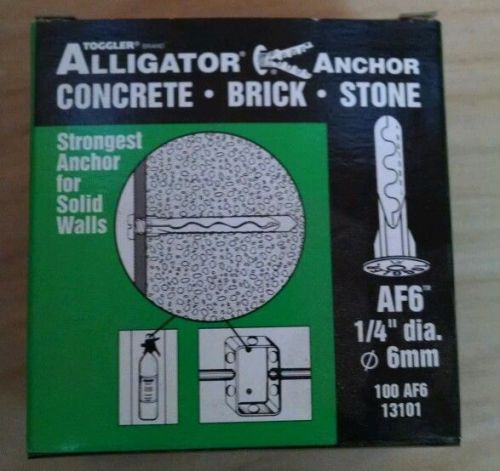 Alligator anchor  &#034;toggler&#034;  f6  1/4&#034;  100/box  plastic wall anchor. brand new. for sale