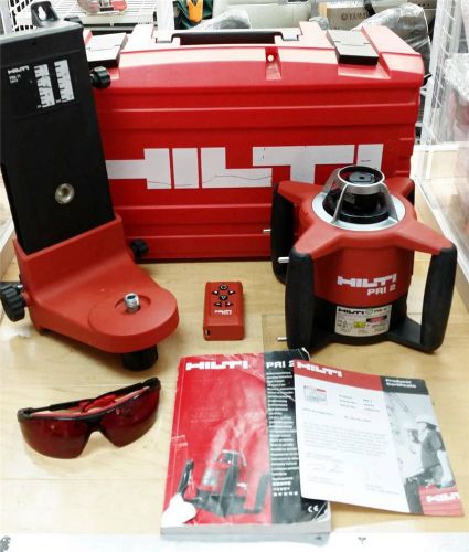 Hilti PRI 2 Rotating Laser Kit w/ Remote PRA-2, bracket PRA-71, IN CASE