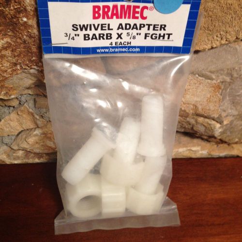 4 Pack Nylon 3/4&#034; Bramec Barbed Swivel X 5/8&#034; FGHT Adapter