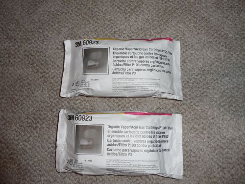 4 3m organic vapor/acid gas cartridge/filter 60923 2 packs of 2 p100 filters for sale