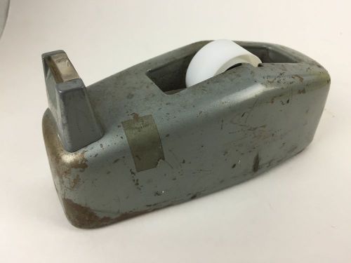 Heavy Duty Vintage Metal Scotch Tape Desk Dispenser - C-20 Grayish Greenish