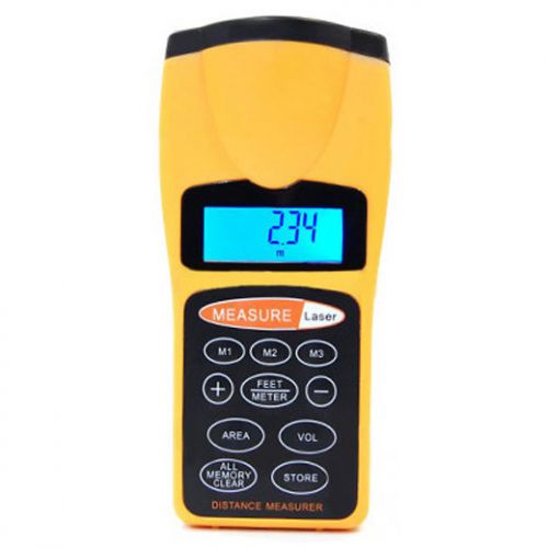 Ultrasonic Tape Measure Distance Meter LCD Digital Laser Pointer Measurer Tool