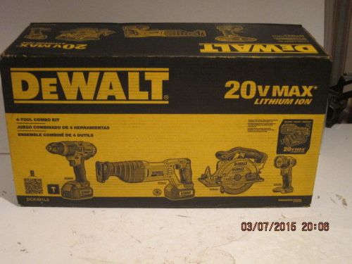 DeWalt DCK491L2, 20VOLT-MAX LITHIUM-ION 4-TOOL COMBO KIT(3.0 Ah) FREE SHIP NISB!