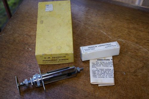 VINTAGE O.M. FRANKLIN ANIMAL VETERINARY HYPODERMIC SYRINGE AND EXTRAS ? BOX