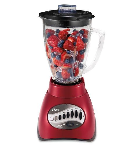 Powerful Glass Jar 12-Speed Blender Ice Crusher Metallic Red Stainless Blade