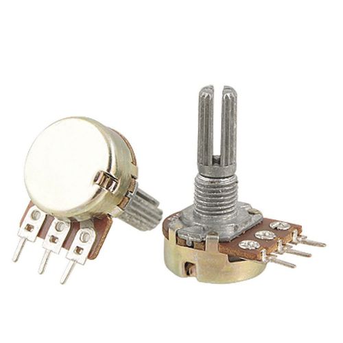 2 pcs b10k 10k ohm single linear taper rotary potentiometers for sale