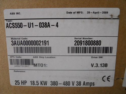Acs550-u1-038a-4 - abb ac drive - new in box - acs550u1038a4 for sale