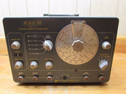 VINTAGE PACO TV-FM SWEEP GENERATOR &amp; MARKER ADDER MODEL G-32