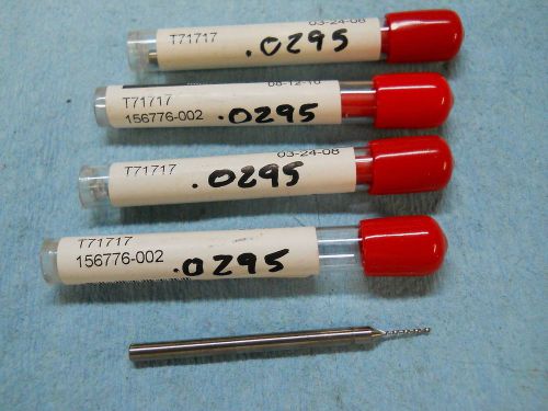 4 NEW FULLERTON CARBIDE DRILLS .0295 2&#034; X 3/8&#034; FLUTE 135 POINT 1/8&#034; SHANK 1325