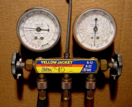 Ritchie yellow jacket hvac gauges - r-12 r-22 r-502 for sale