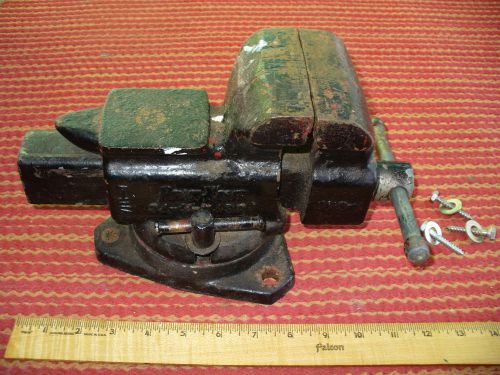 Vintage Montgomery Ward Powr Kraft Bench Vise Swivel Base 84-5432 Cast Iron20lbs