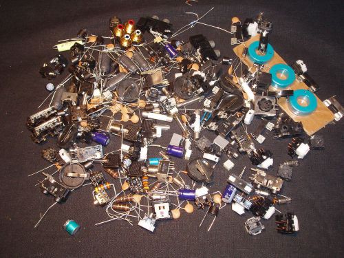 Lot Electronic Parts: Resistors Capacitors Inductors Switches Lamps Components