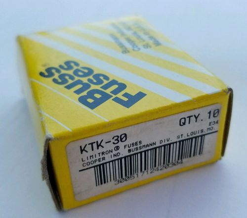 QTY. 10 Bussmann Limitron KTK-30 KTK30 30 Amp Fuses