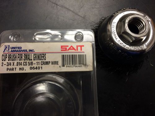 SAIT Small Cup Brush 2-3/4 x .014 CS 5/8 - 11 Crimp Wire