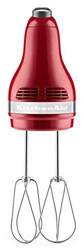 KitchenAid Red Hand Mixer Portable Dynamic 5-Speed Ultra Power