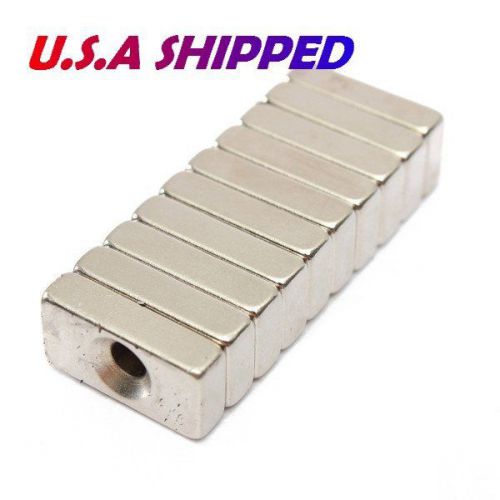 10pcs Strong Block Countersink Magnet 20x10x5mm Hole 4mm Rare Earth Neodymium