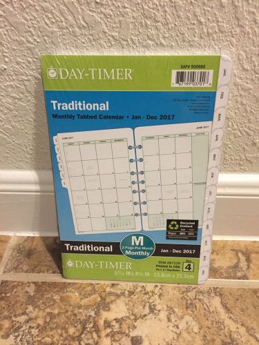 Day-Timer Planner Refill 2017 Size 4 Jan Dec Monthly Traditional White Tabbed 7